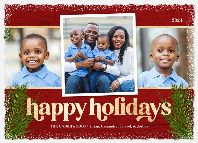 Snowy Cedars Holiday Photo Cards