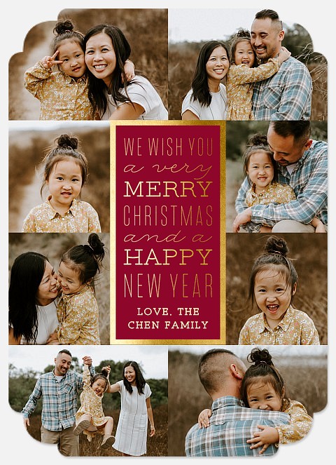 Surrounded Sentiment Photo Christmas Cards