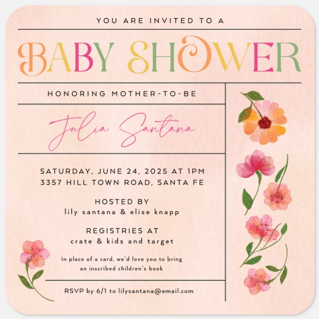 Blossoming Shower Baby Shower Invitations