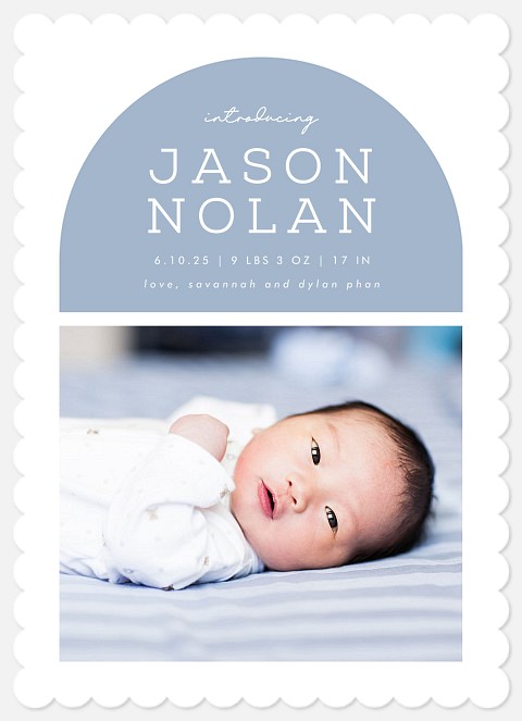 Arched Top Baby Birth Announcements