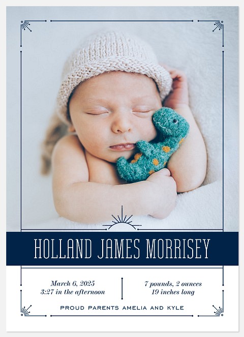 Vintage Frame Baby Birth Announcements
