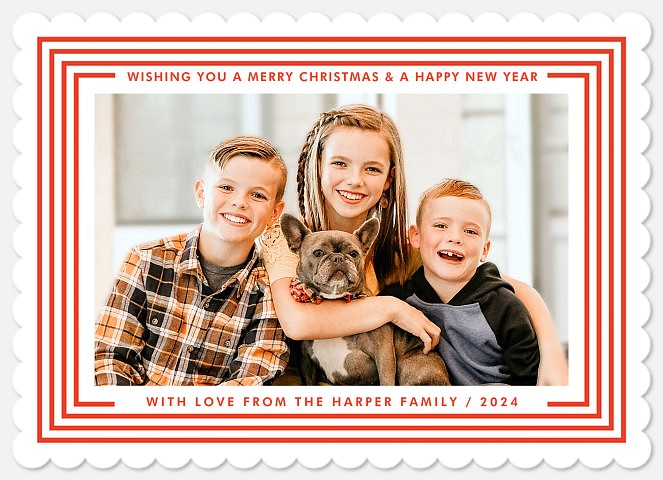 Candycane Frame Holiday Photo Cards