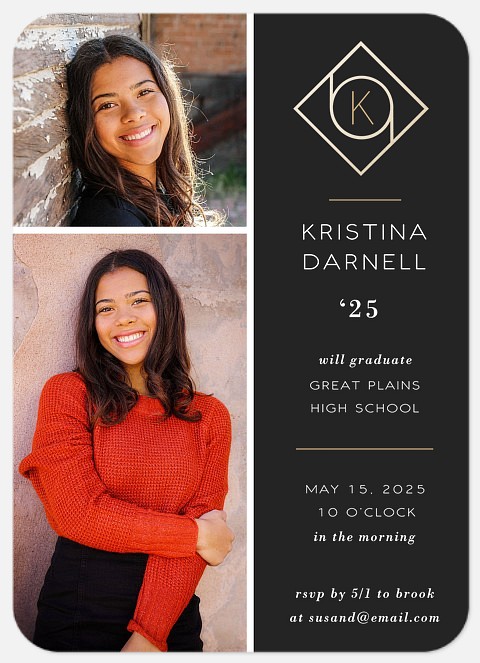 Mod Monogram Graduation Cards