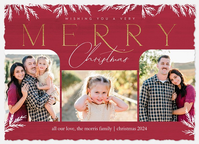 Red Farmhouse Holiday Photo Cards