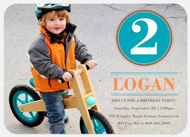 Bike Badge Kids' Birthday Invitations