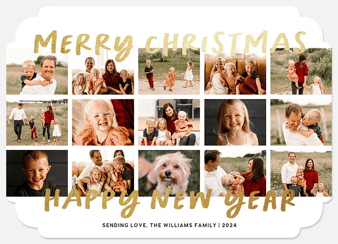 Simple Collage Holiday Photo Cards