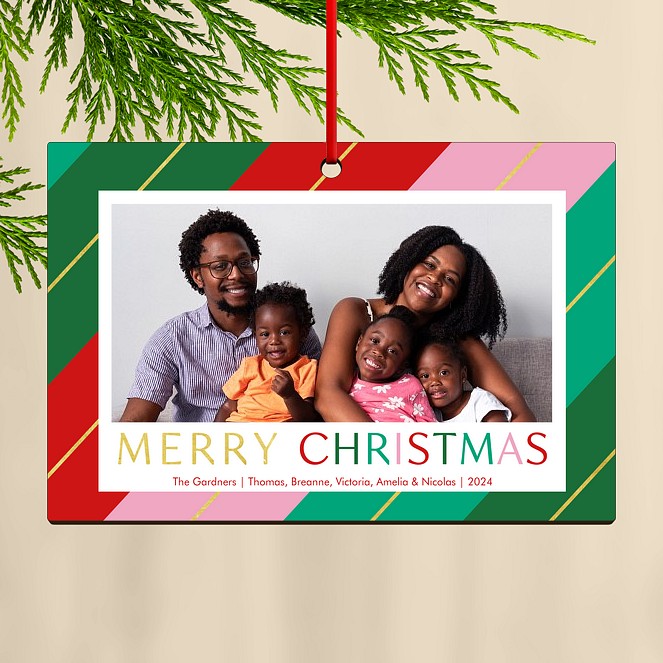 Merry Stripes Custom Ornaments
