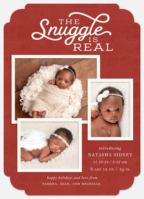 Snuggle Is Real Holiday Photo Cards