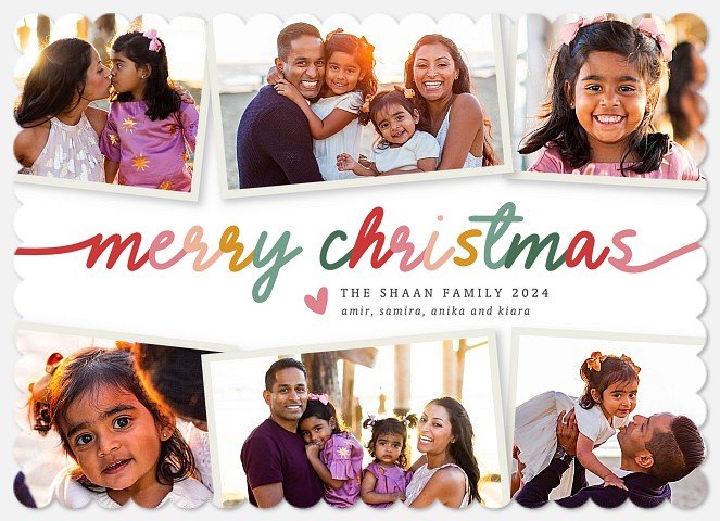 Rainbow Script Holiday Photo Cards