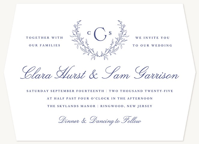 Simple Crest Wedding Invitations