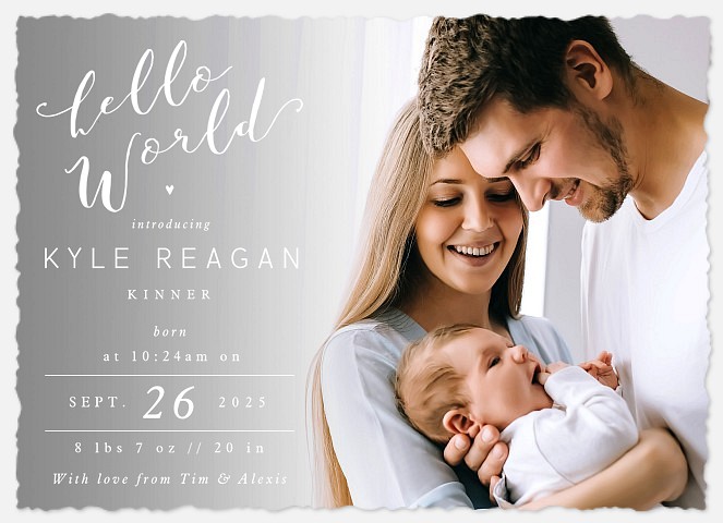 Hello World Baby Birth Announcements