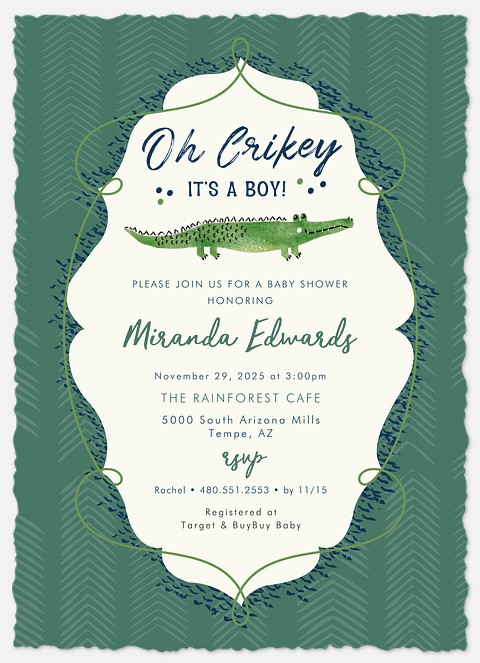 Oh Crikey Baby Shower Invitations