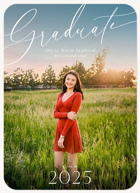 Beautiful Script Graduation Cards