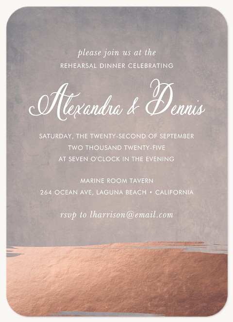 Painted Stone Rehearsal Dinner Invitations