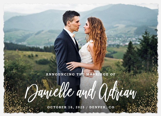 Glittering Corners Wedding Announcements