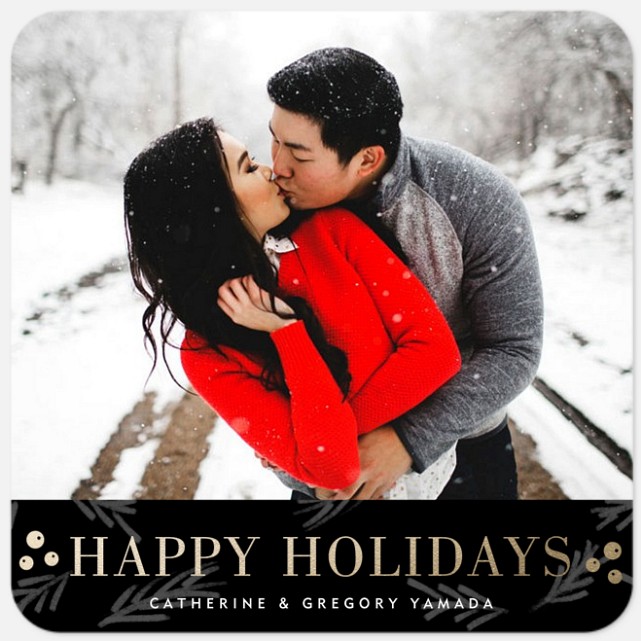 Berries Gilded Holiday Photo Cards