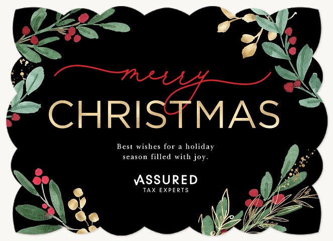 Foliage Frame Business Holiday Cards