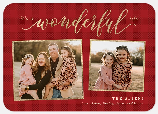 Wonderful Plaid Holiday Photo Cards