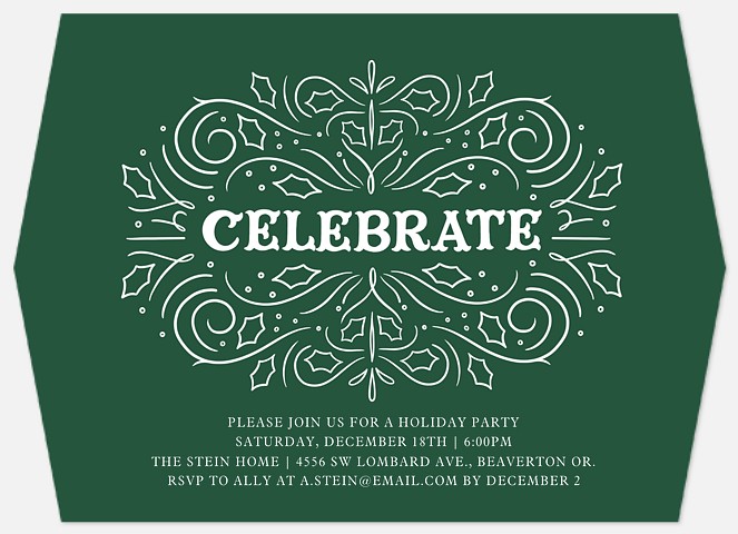Festive Greeting Holiday Party Invitations