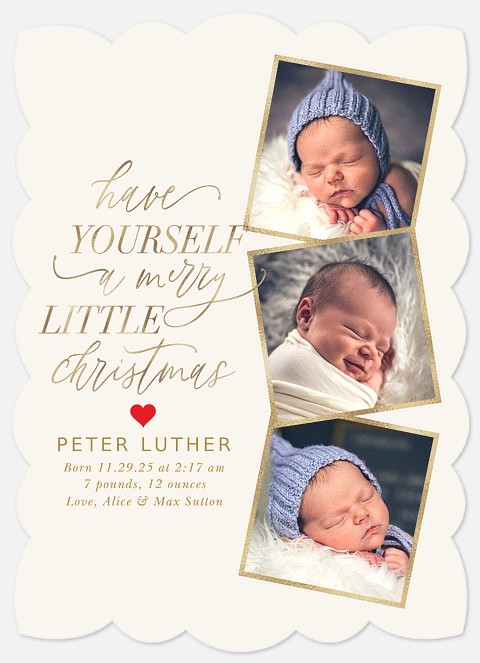Snapshot Stack Christmas Birth Announcements