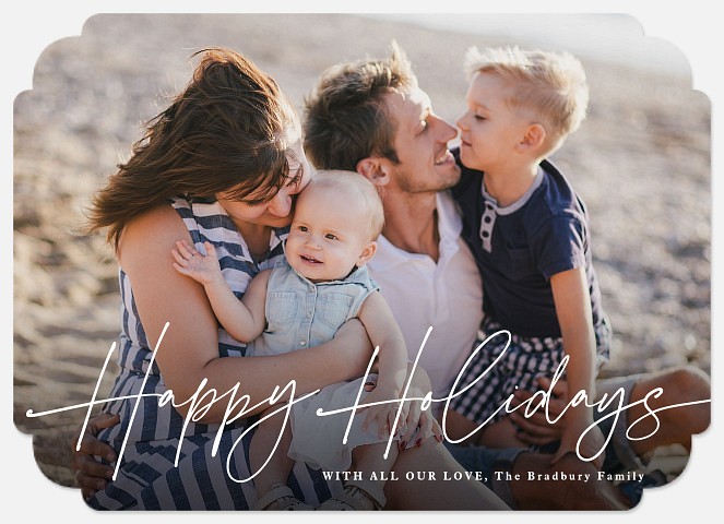 Handwritten Script Holiday Photo Cards