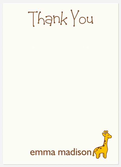 Sweet Zoo Birthday Thank You Cards