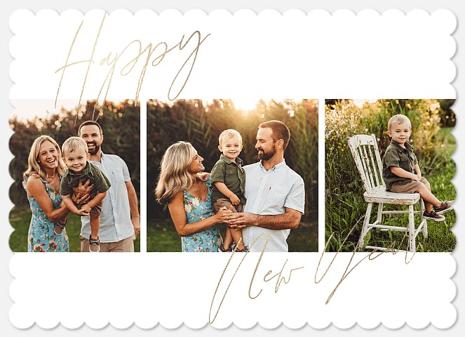 Merry Trio New Years Photo Cards