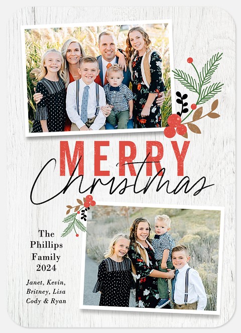 Birch and Boughs Photo Christmas Cards