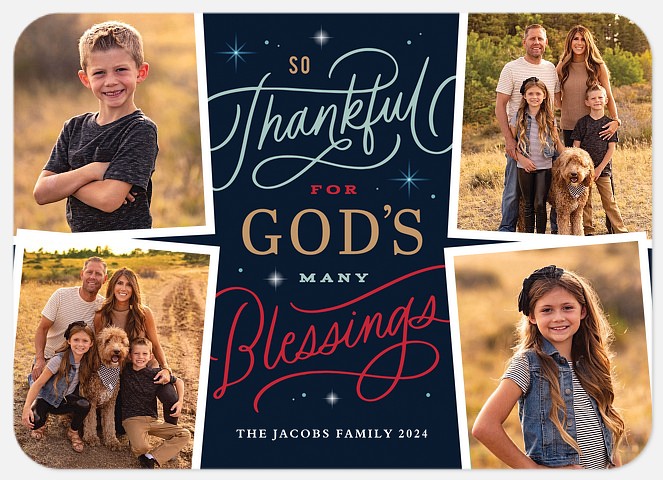 Blessed And Thankful Religious Christmas Cards