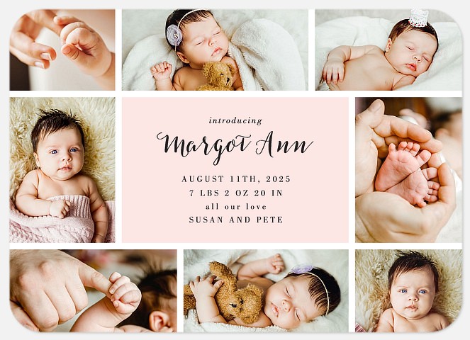 Greatest Treasure Baby Girl Birth Announcements