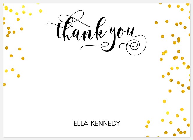 Gilded Confetti Birthday Thank You Cards