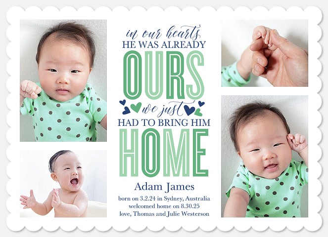 Already Ours Baby Birth Announcements