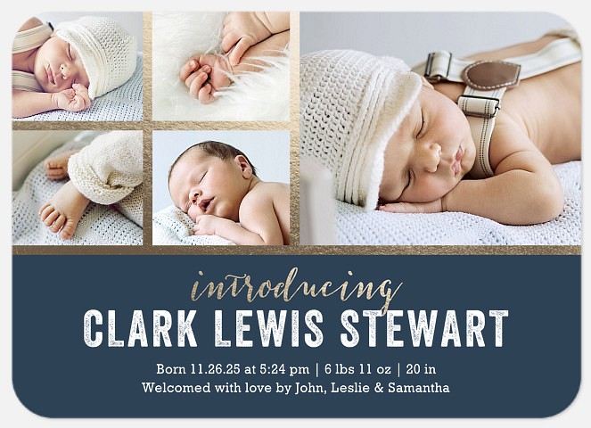 Gilded Gift  Baby Boy Birth Announcements