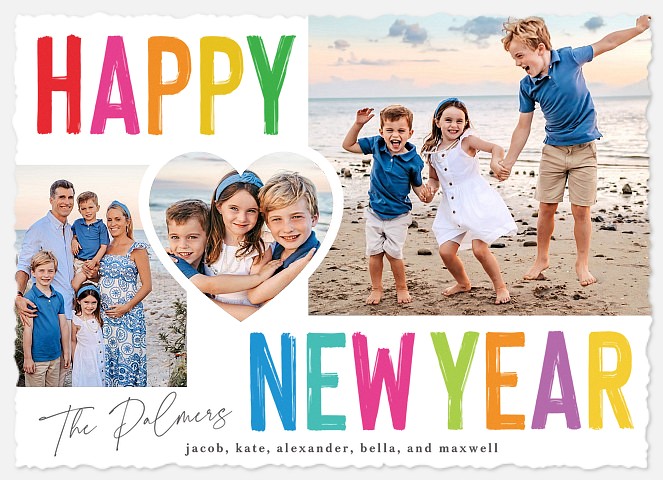 Painted Type New Years Photo Cards