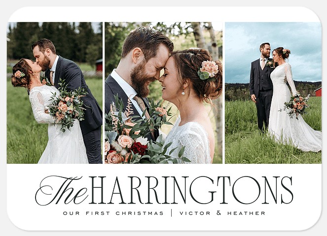 Classic Elegance Newlywed Christmas Cards