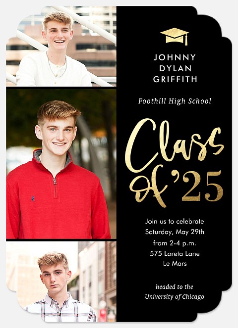 Modern Trio Graduation Cards