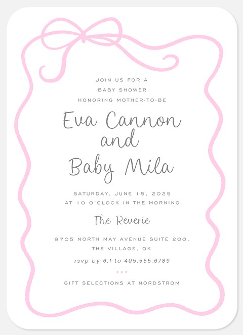 Tied with Ribbon Baby Shower Invitations