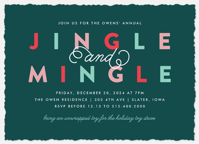 Jingle Mingle Holiday Party Invitations