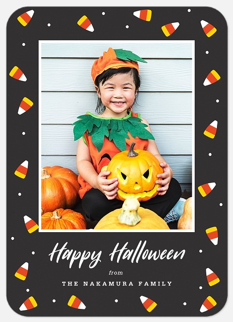 Candy Corn Frame Halloween Photo Cards