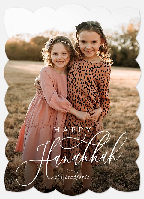 Modern Script Hanukkah Photo Cards