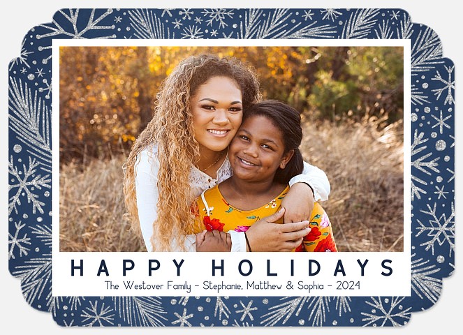 Snow Sparkle Holiday Photo Cards