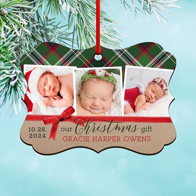 Plaid Snapshots Custom Ornaments
