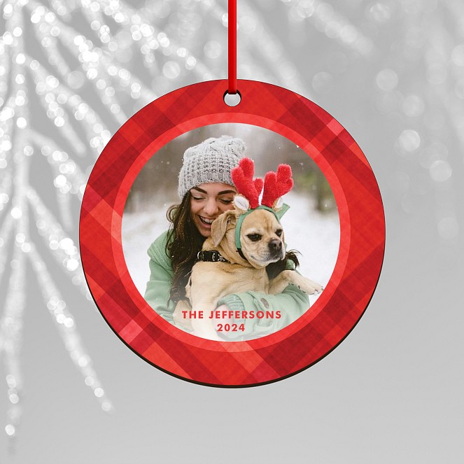 Modern Plaid Custom Ornaments