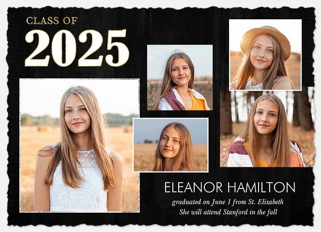 Golden Accent Graduation Cards