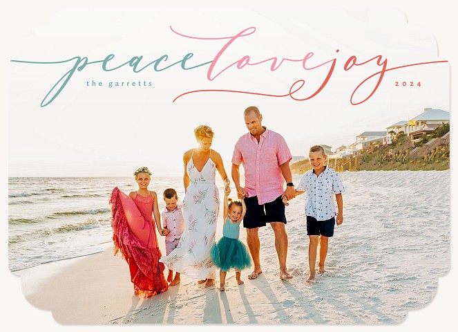 Ombre Script Personalized Holiday Cards