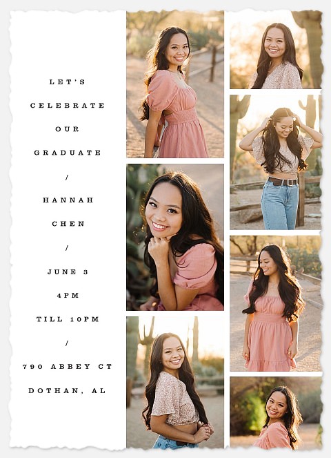Minimalist Grid Graduation Announcements