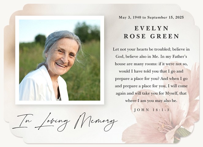 Soft Floral Memorial & Sympathy Cards