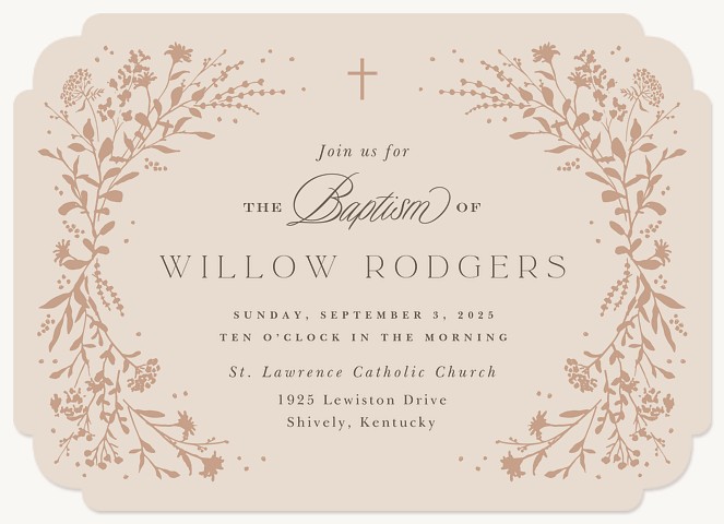 Fall Harvest Baptisms & Christening Invitations