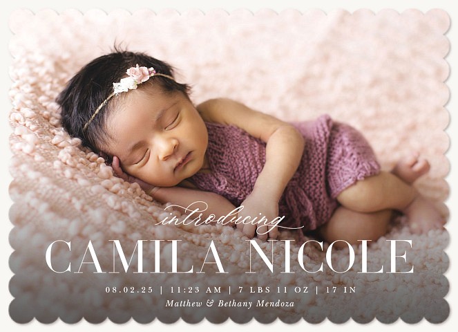 Elegant Name Baby Announcements