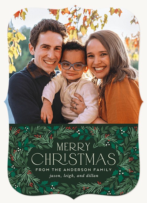 Holly Garland Personalized Holiday Cards